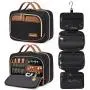Custom LOVEVOOK cosmetic multi-functional hanging toiletry waterproof bag up brush bag black make up handbag makeup toiletry bag