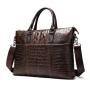 Genuine Embossed Crocodile Leather Male Business Briefcase Men's Handbag