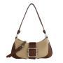 2024 Custom Canvas PU Leather Underarm Hobo Bag For Fashion Women Shoulder Purse