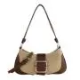 2024 Custom Canvas PU Leather Underarm Hobo Bag For Fashion Women Shoulder Purse