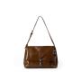 Classic Black Square Bag Large Capacity Soft PU Leather Shoulder Bag Metal Lock Closure Flap Women's Messenger Bag