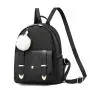 Fashion Mini Backpack Purse Pompom Ball PU Leather Backpack Shoulder Bag for Women