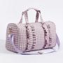 Keymay RTS Custom Logo Cute Gingham Ruffle Overnight Duffle Bag Women Weekender Organizer Travel Bags Duffle Travel Bag