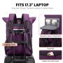 LOVEVOOK Laptop Rucksack Backpack Retro Oxford Laptop Backpack  Waterproof 17 Inch Roll Top Backpack Unisex