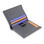 Leather Pull Tab Style Credit Card Wallet Grey Cow leather Card Slot Slim Wallet