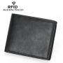 Simple Men's Microfiber Leather Wallets Anti-Theft RFID Short Wallet Credit Card Holder Cash Clip Slim Wallets Grey For man