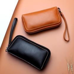 Carteras De Mujer Marca Mano Bolsos Y Carteras Genuine Leather Wristlet Clutch Wallet Phone Case For Women 2022 Ladies Purses