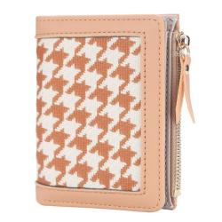 ZR522 Fashion Versatile Woman Short Wallet Lattice Card Holder Case Girl  Purse Female Money Clip Billfold Zipper PU Leather