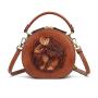 2024 Custom Genuine Leather Round Bags Handbags For Women Luxury Animal Purses