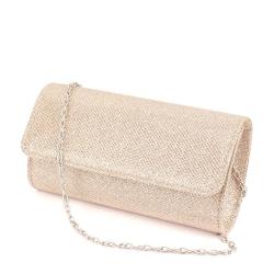 HR055 Female Luxury Shiny Evening Clutch Bag Cloth Square Shape Wedding Party Underarm Package Bling Chain Evening Phone Handbag