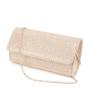 HR055 Female Luxury Shiny Evening Clutch Bag Cloth Square Shape Wedding Party Underarm Package Bling Chain Evening Phone Handbag