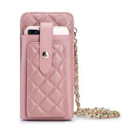 Diamond Stitching Leather Bag Women Genuine Leather Phone Case Wallet Crossbody Mobile Phone Bag