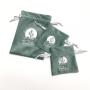 Reusable Custom Logo Printed Velvet Fabric Jewelry Pouches Small Drawstring Gift Storage Packaging Cosmetic Dust Velvet Bag