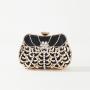 New design metal flower rhinestone bag ladies evening dinner clutch bag for wedding golden evening party bridal handbags