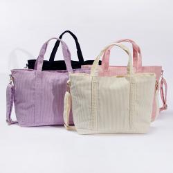 Keymay RTS Fast Shipping High Quality Plain Color Large Women Handbag Travel Bag Women Foldable Tote Bag Corduroy Tote Bag