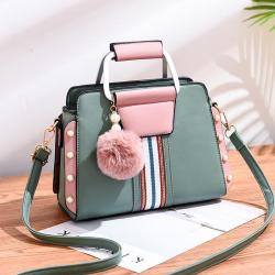 ZR282 2023 New Fashion European and American Matching Contrast PU Large Capacity Women's Bag Shoulder Bag