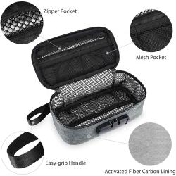 OEM Custom Carbon Lined Odor Tobacco Smell Proof Case Bags With Combination Lock