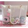 Factory custom transparent hand bag ita shoulder bag clear custom Ita bag with pin display pocket