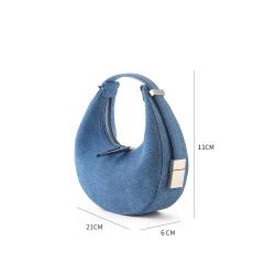 Costom Ladies Trending Nice Style Crossbody Bag New Underarm Armpit Denim or Pu Purse Handbag Half Moon Shoulder Bag