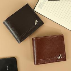 Factory wholesale horizontal wallet men's PU business fashion card bag large capacity holder multi wallets man retro money clip