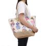 Factory Sale Cotton One Shoulder Shopping Bag Women Pineapple Print Handbag Beach Bag