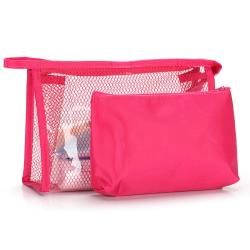 PVC Travel Toiletry Makeup Pouch Custom Logo Multicolor Clear Transparent Travel Zipper Cosmetic Bag Set