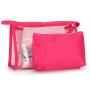 PVC Travel Toiletry Makeup Pouch Custom Logo Multicolor Clear Transparent Travel Zipper Cosmetic Bag Set