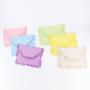 Girls Candy Color Cute Bags Handy Clutches Pouch Lady Flat Envelope Clutch Bag Cotton Fringe Tassel Women's Canvas Clutch Purse