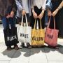 Gelory Factory Sale Custom Fashionable Multi Color Recycled Large Capacity Letter Shoulder Canvas Bag