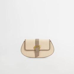 2024 Korean Fashion Latest Round Canvas Handbags Woman Bags Luxury  PU Leather Woven Decoration Bolsa PU Shoulder Cross body Bag