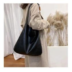 New Fashionable Denim Shoulder Bag PU Shopping Satchel for College Students Make-Up Tide Cloth Tote Mother Bag