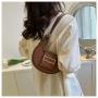 Popular design 2024 pu leather simple new crescent handbag women's underarm bag trend fashion shoulder dumpling bag