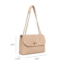 Custom Logo New Arrival Luxury Quilted Ladies Shoulder Bags Vegan Lady Chain Bag Classic Pu Leather Fashion Womens Shoulder Bags