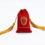 Custom Gold Logo Printed Tassels Small Velvet Bag For Necklace Red Soft Luxury Velvet Jewelry Pouch