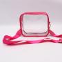Keymay Summer New Multicolor Waterproof Adjustable Strap Transparent PVC Shoulder Bag Clear Crossbody Messenger Bag