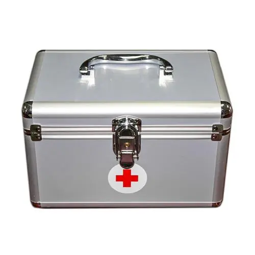 2-layer portable first aid kit storage box aluminum alloy multifunctional family emergency medicine box with handle medicine box