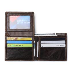 OEM185 Fashion Men Purse For Men Genuine Leather Wallet Card Holder Coin Pocket Business ID Credit Card Case Simple Short Wallet