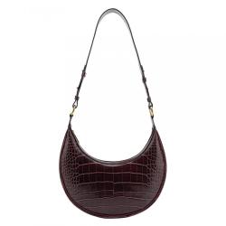 Custom Half Moon bag Brown Crocodile Vegan Leather Shoulder bags Handbag