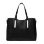 Women's Fashionable Cosmetic Straw Woven Handbag Single Zipper PU Polyester Ladies Tactical Shoulder Bag 3 Piece Set Wholesale