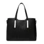 Women's Fashionable Cosmetic Straw Woven Handbag Single Zipper PU Polyester Ladies Tactical Shoulder Bag 3 Piece Set Wholesale