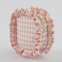 Fashion Designer Personalized Adorable Luxury Cosmetic Bag Ruffle Small Make Up Bags Gingham Plaid Cosmetic Pouches