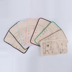 Custom Luxury Folded Nylon Suede Microfiber Necklace Ring Earring Bracelet Gift Jewelry Pouch Organizer Bag Jewelry Packaging