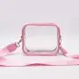 RTS Stock Pink Girls Mini Clear Crossbody Bag Stadium Approved Messenger Bag PVC Transparent Shoulder Bag With Adjustable Strap