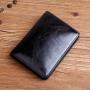 High-end glossy oil wax pure leather rfid blocking men's wallet billfold with zipper pocket for banknote and coins