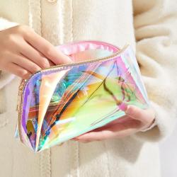HR031 Women's Light Makeup Sets Bag PVC Portable Cosmetic Laser Illusion Storage Bag Waterproof Cosmetics Travel Wash Handbag