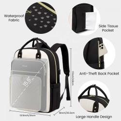 LOVEVOOK wholesale custom quilted 15.6 17 casual sports laptop travel backpack bag with usb charging port for women school work
