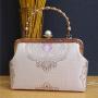 2024 Custom Handmade Embroidery Fabric Purse Handbag For Women With Pearl Tassel
