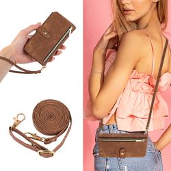 Wholesale designer leather crossbody phone case card holder leather mobile phone shoulder bag