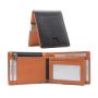 Custom mens pu leather wallet rfid blocking carbon fiber pattern wallet with euro style money clip