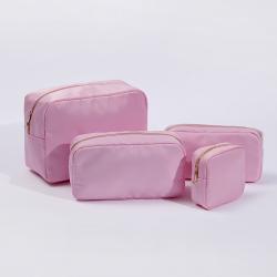 Free Shipping No MOQ Variety Colors Pouch Cute Waterproof Oil-Proof Nylon Cosmetic Bag Makeup Organizer Nylon Makeup Bag